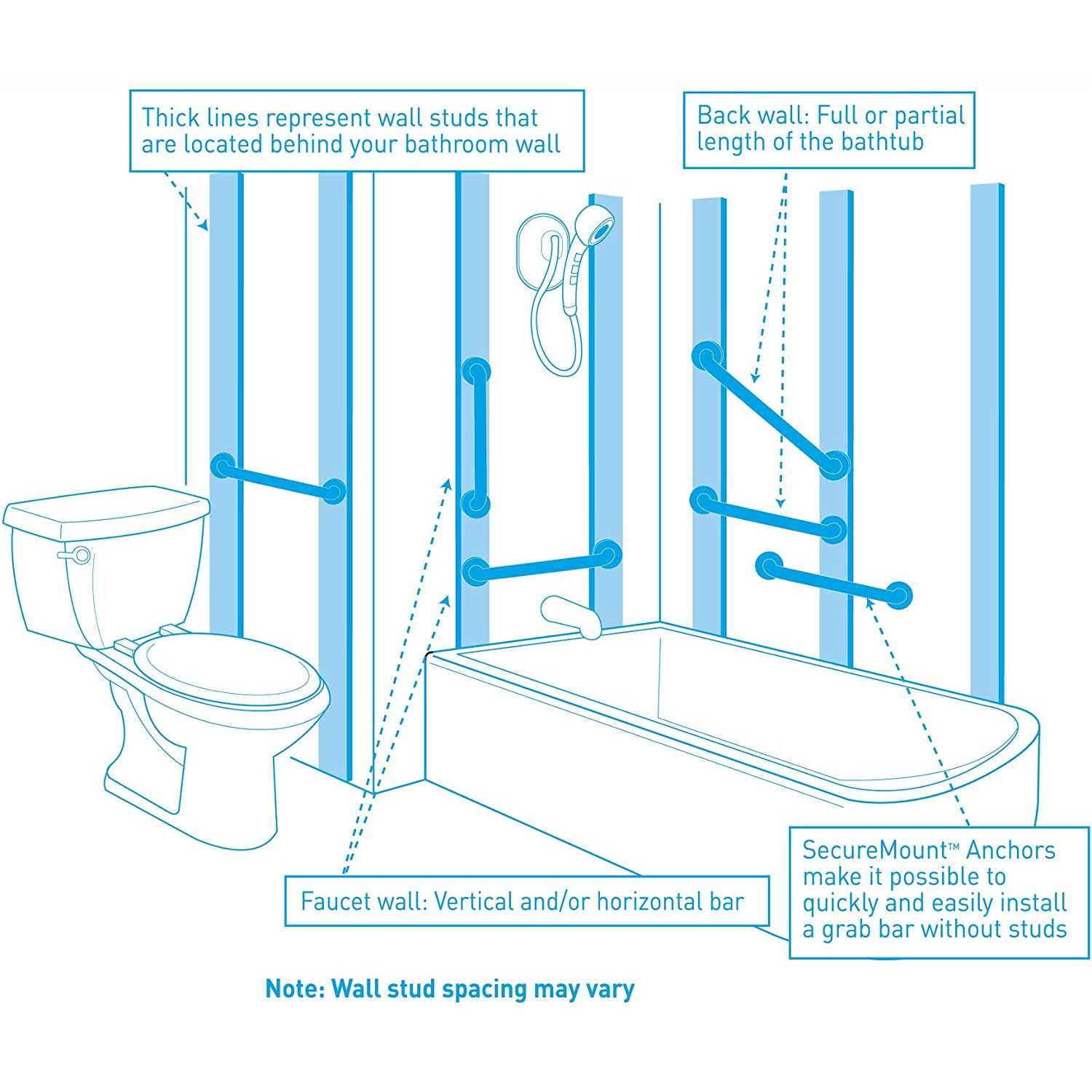 Moen R8918 Grab Bar - MT - Mrs Treak