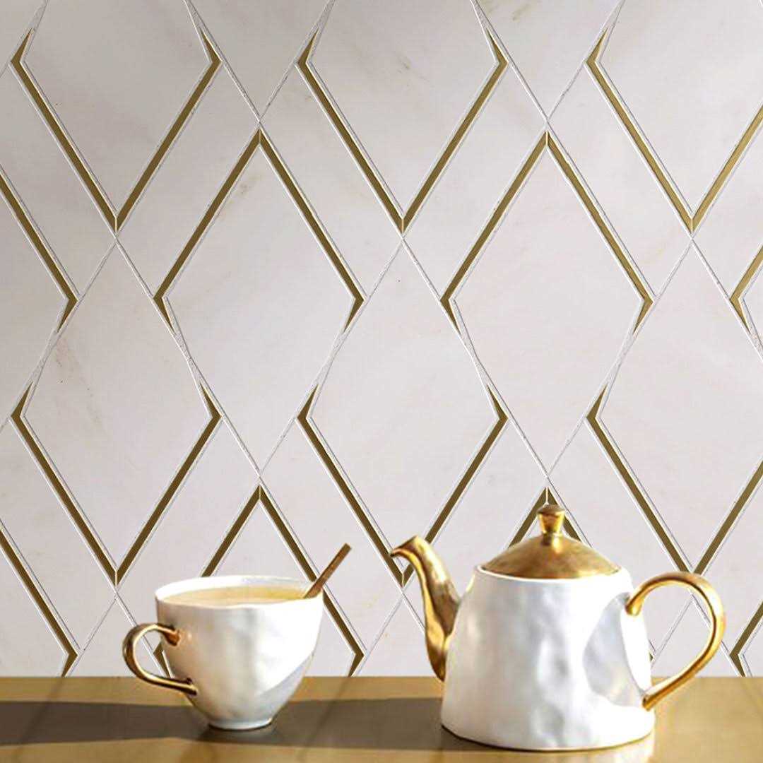 Natural Bianco 3 x 3 Marble Honeycomb Mosaic Wall Tile Supreme Tile - MT - Mrs Treak