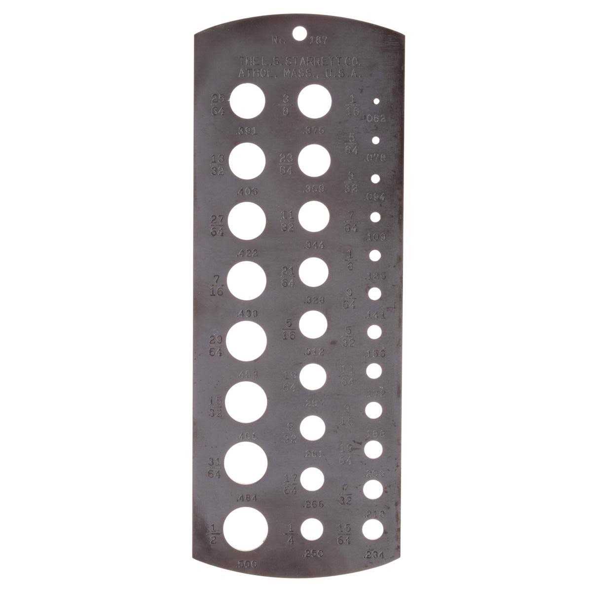 Starrett 186 Drill and Steel Wire Gauge - MT - Mrs Treak