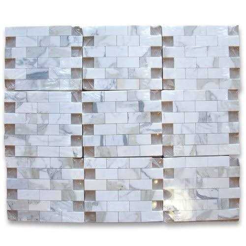 Marble Online Calacatta Gold 2×4 Brick Subway Calcutta Marble Mosaic Tile - MT - Mrs Treak