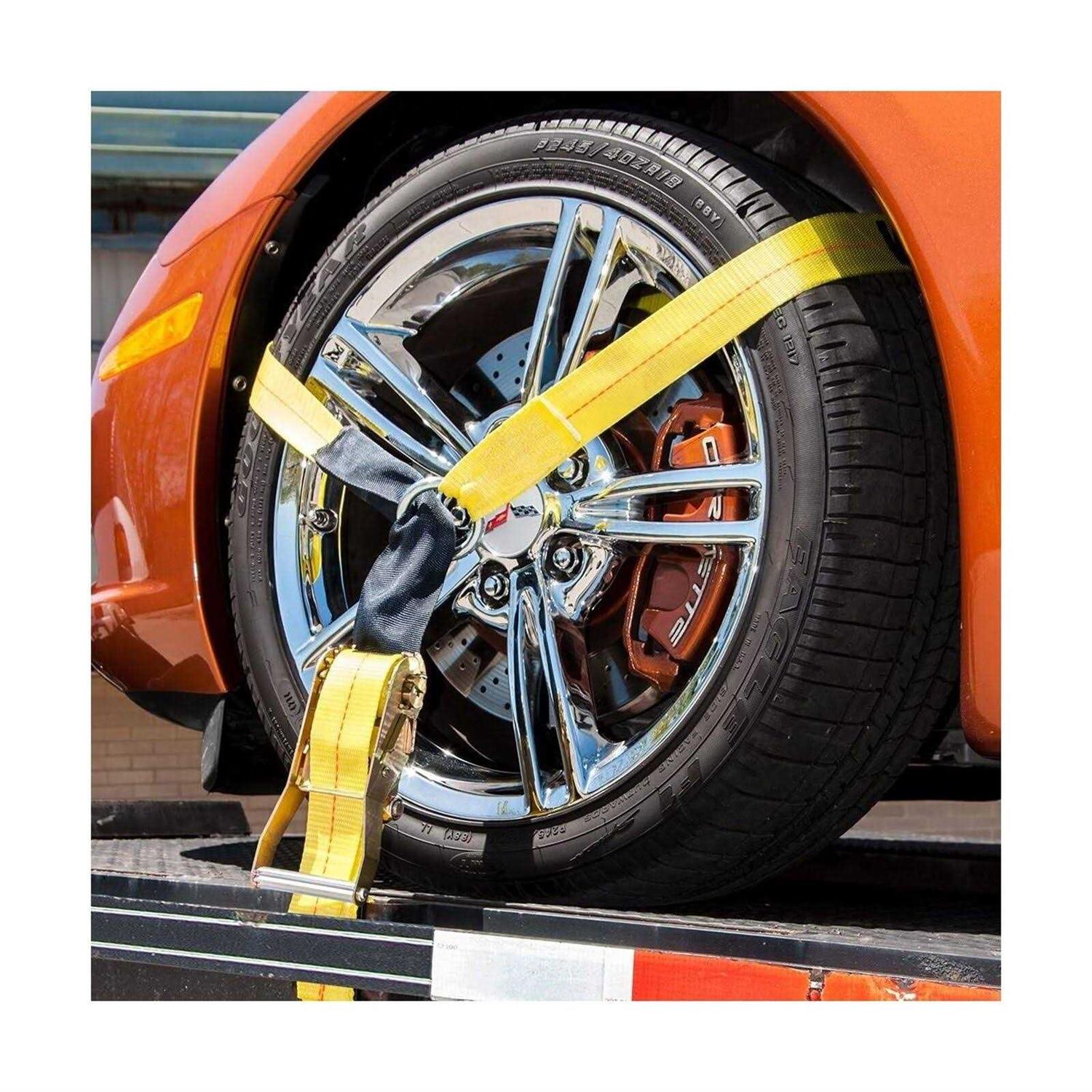 VULCAN Car Tie Down Axle Strap with Wear Pad 2 Inch x - MT - Mrs Treak