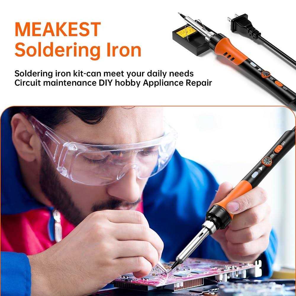 MEAKEST Soldering Iron Kit 60W gun with Ceramic Heater 9-in-1 Solder Kit tool - MT - Mrs Treak