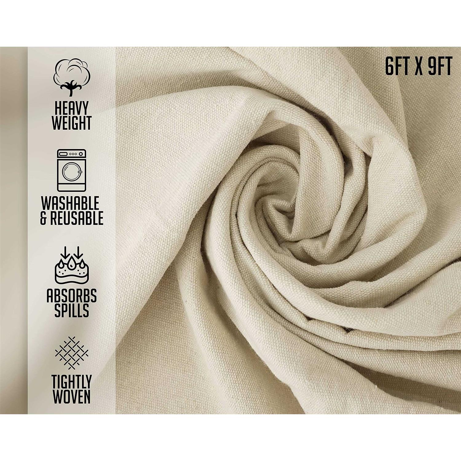 Zuperia Canvas Drop Cloth of 2 Pure Cotton Painters Drop Cloth - MT - Mrs Treak