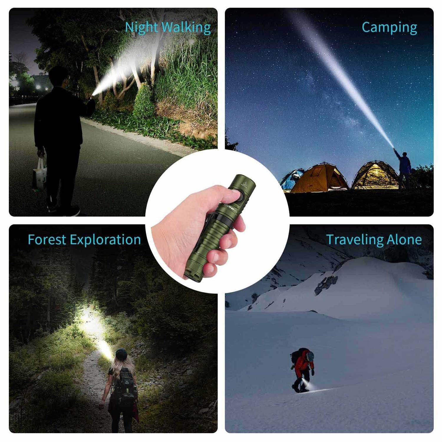 Wurkkos FC11 Rechargeable LED Flashlights Max 1300Lumen High 90CRI EDC USB C Charge,IP67 Waterproof - MT - Mrs Treak