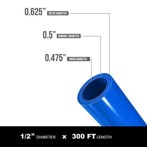 The Plumber’s Choice 300 ft. Blue Polyethylene Tubing Pex A Non-Barrier Pipe and Tubing for Potable Water - MT - Mrs Treak