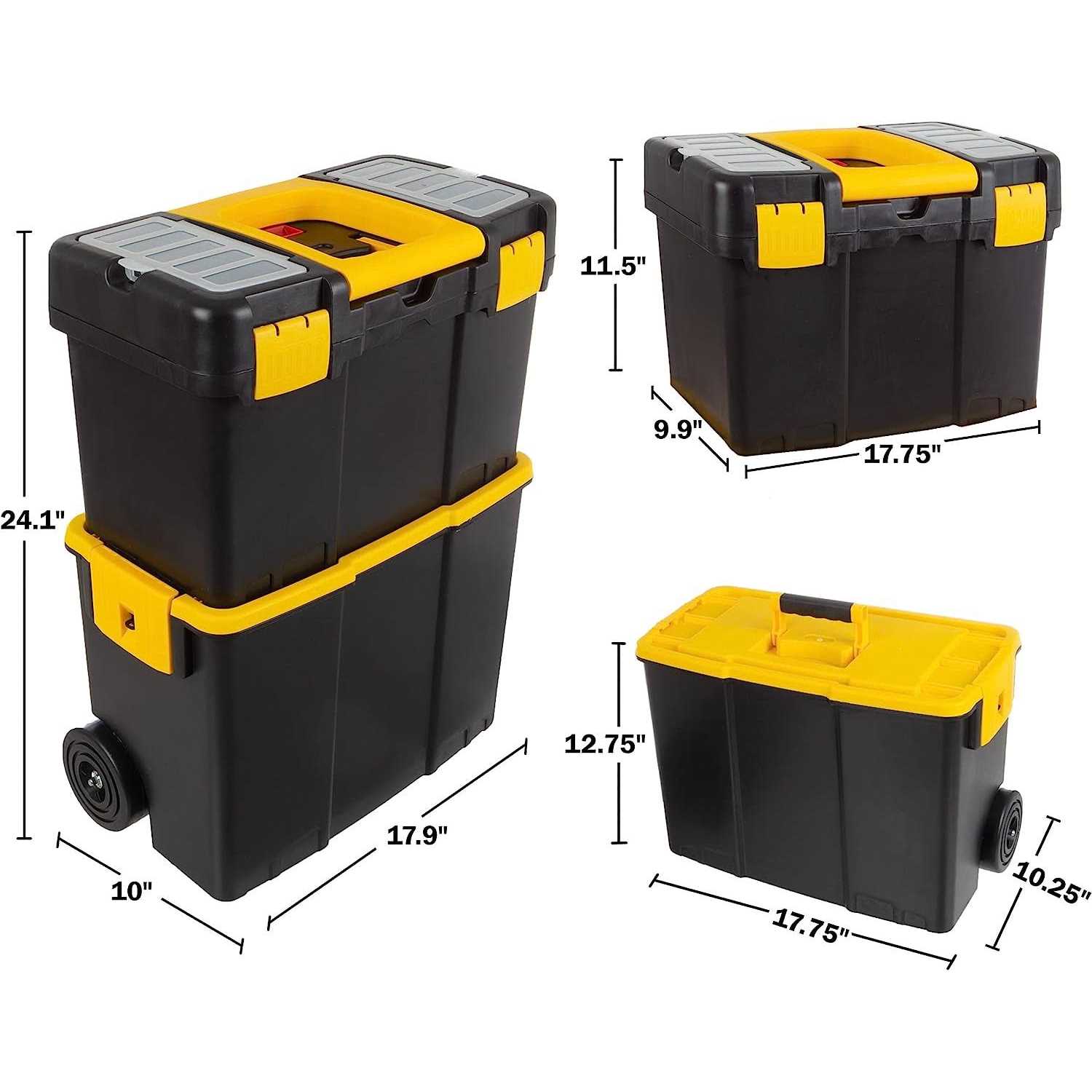Stalwart Stackable Mobile Tool Box with Wheels - MT - Mrs Treak
