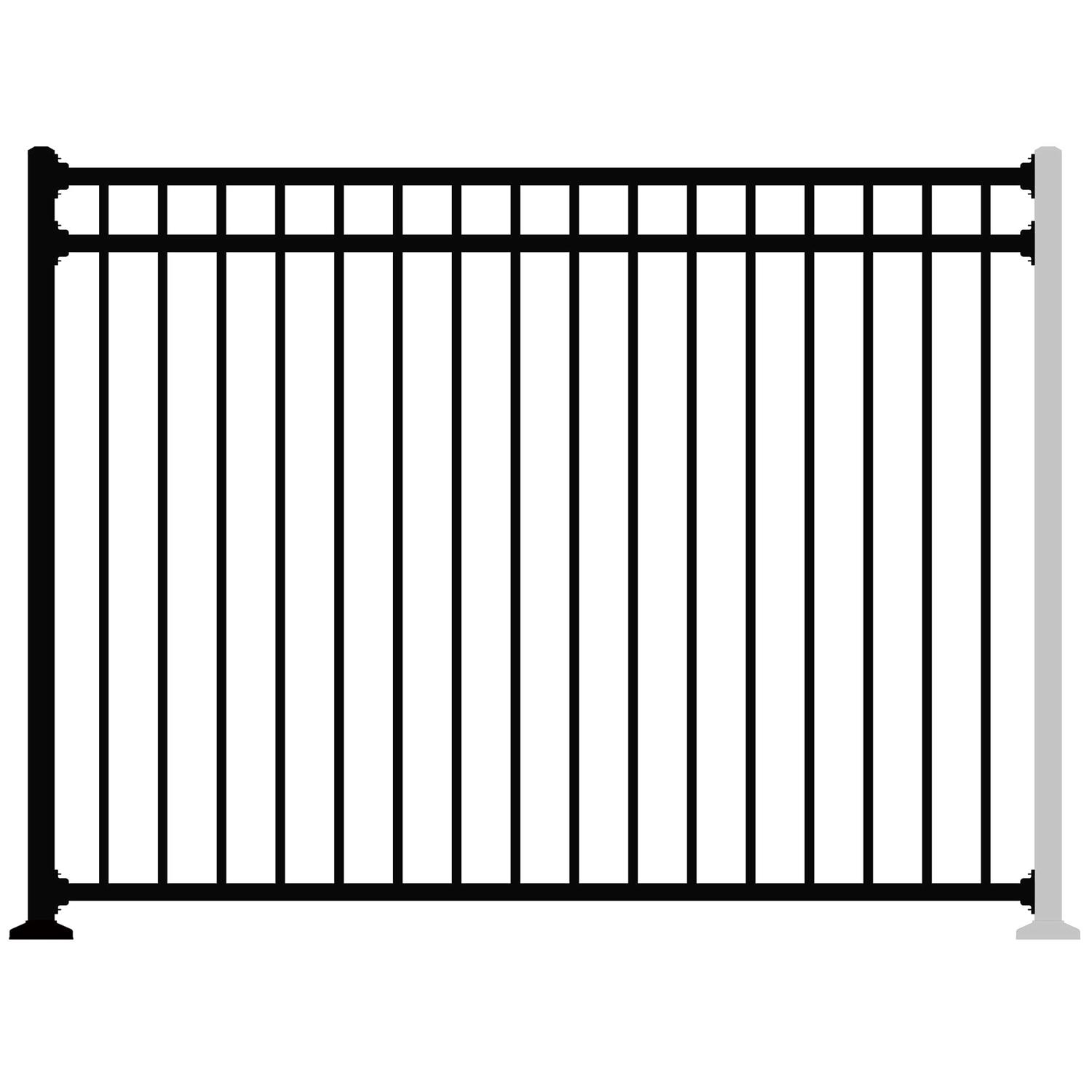 Xcel Black Steel Anti-Rust Fence Gate Flat End Pickets 4ft W x 5ft H - MT - Mrs Treak