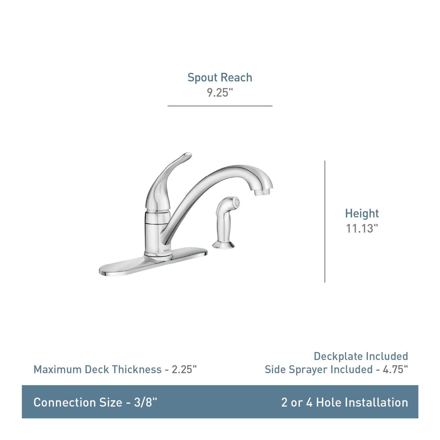 Moen Wetherly 1-Handle Lever Kitchen Faucet with Side Spray 87999SRS - MT - Mrs Treak