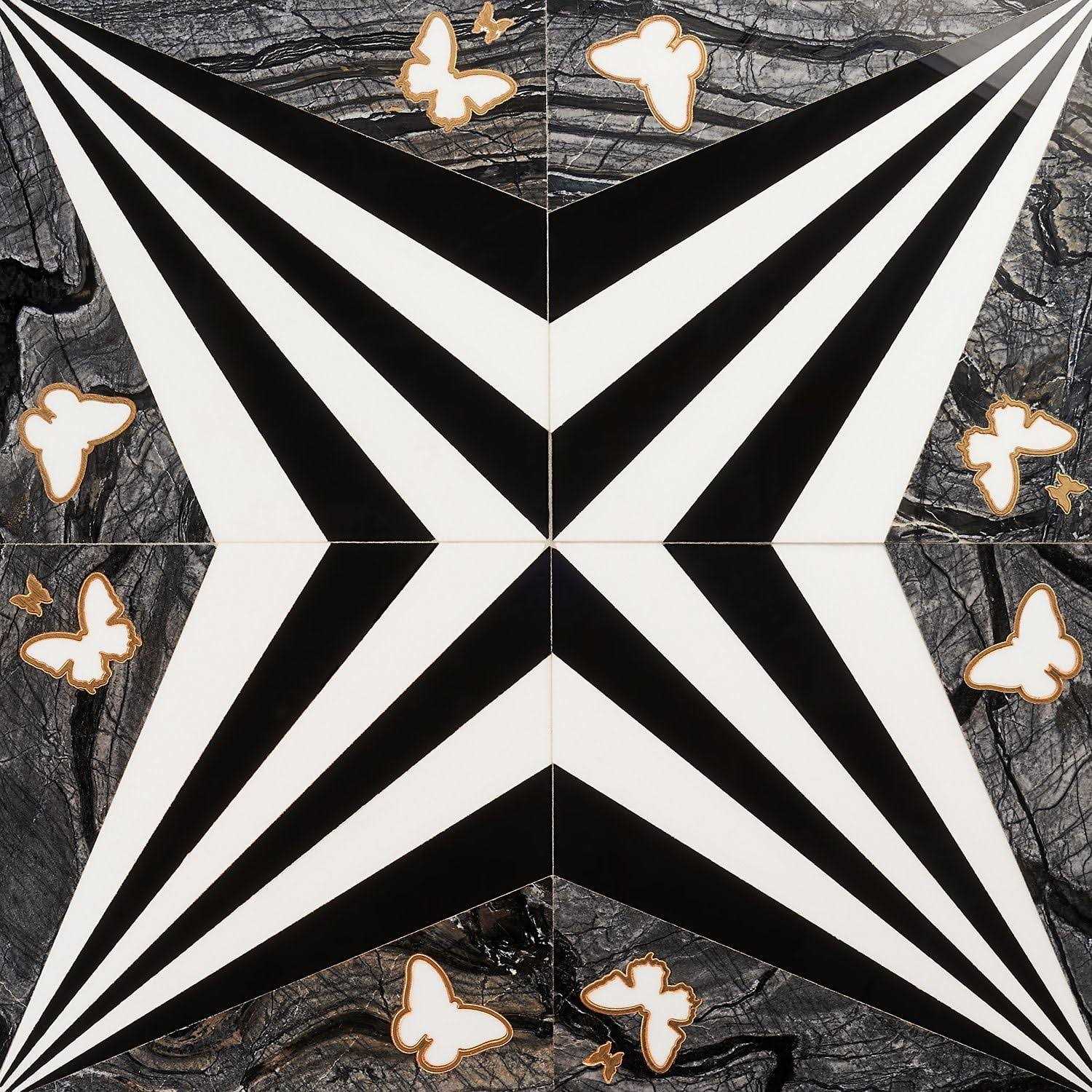 Elizabeth Sutton Viola Marble Novelty Mosaic Wall & Floor Tile Ivy Hill Tile - MT - Mrs Treak