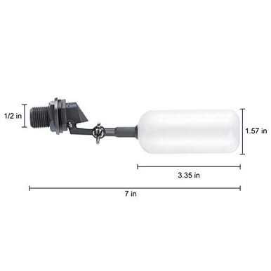 meekoo Float Ball Valve 1/2 Inch Supply Tube Male Automatic Fill Feed Humidifier Tank Water with Adjustable Arm for Ponds - MT - Mrs Treak