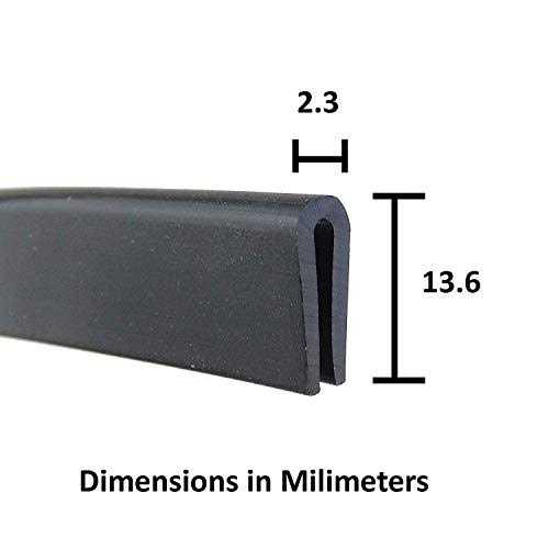 M M SEALS Black U Channel Edge Trim Seal EPDM 17/32 high x 3/32 Wide - MT - Mrs Treak