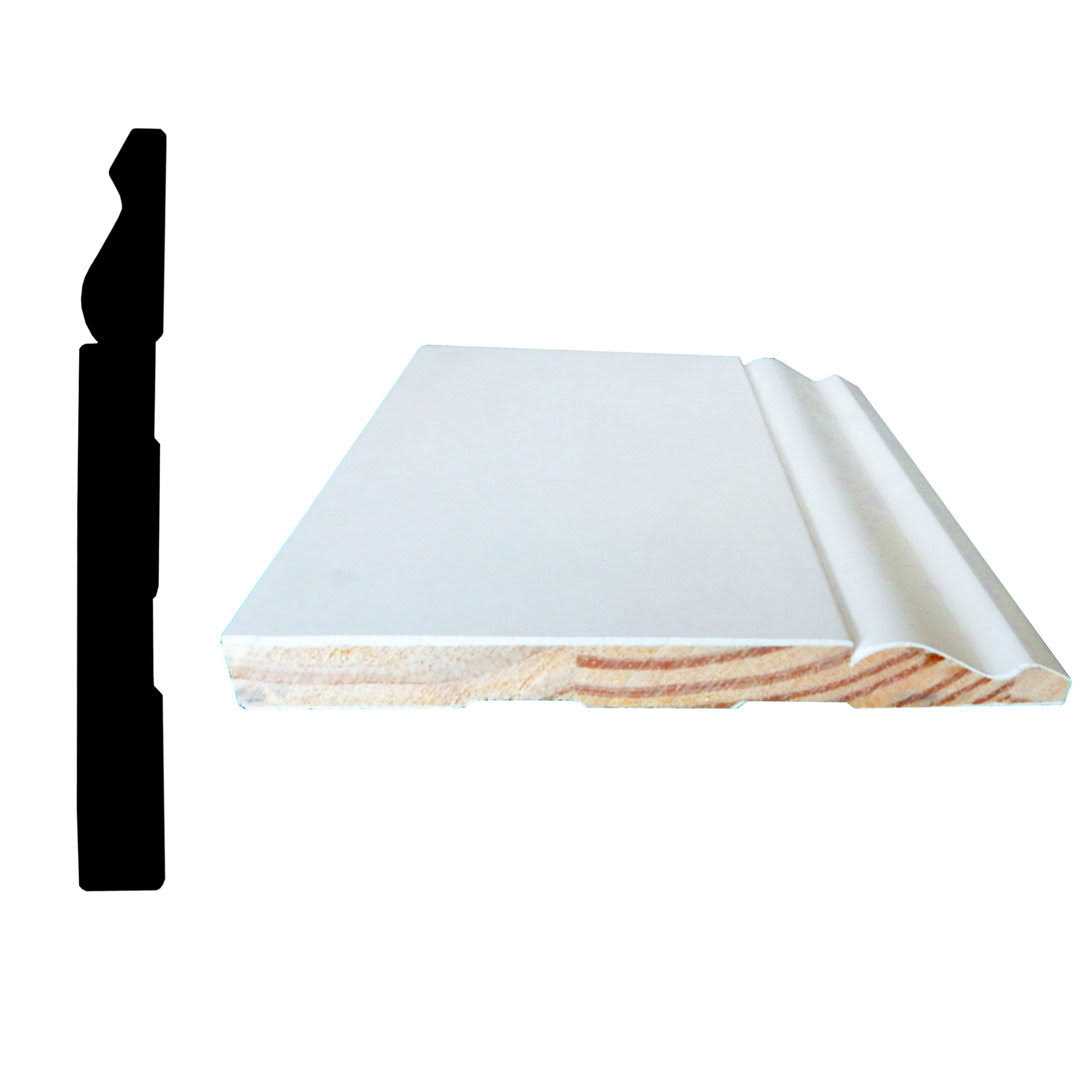 Timber Valley Home and Garden 9/16in x 8ft Chilean Pine Primed Finger-Jointed Baseboard Molding - MT - Mrs Treak