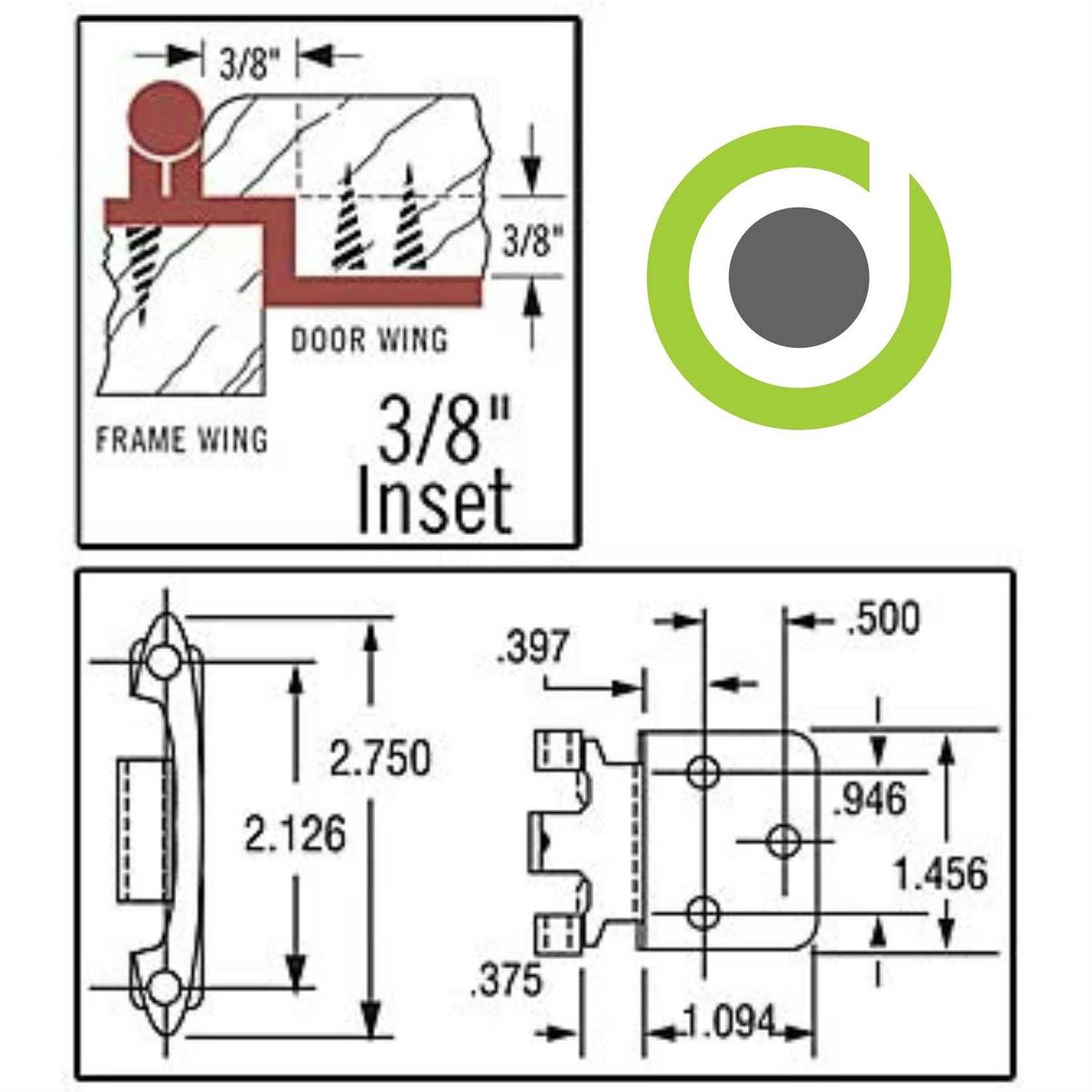 Cosmas 15628-orb Oil Rubbed Bronze Cabinet Hinges 3/8 Inset - Mrs Treak