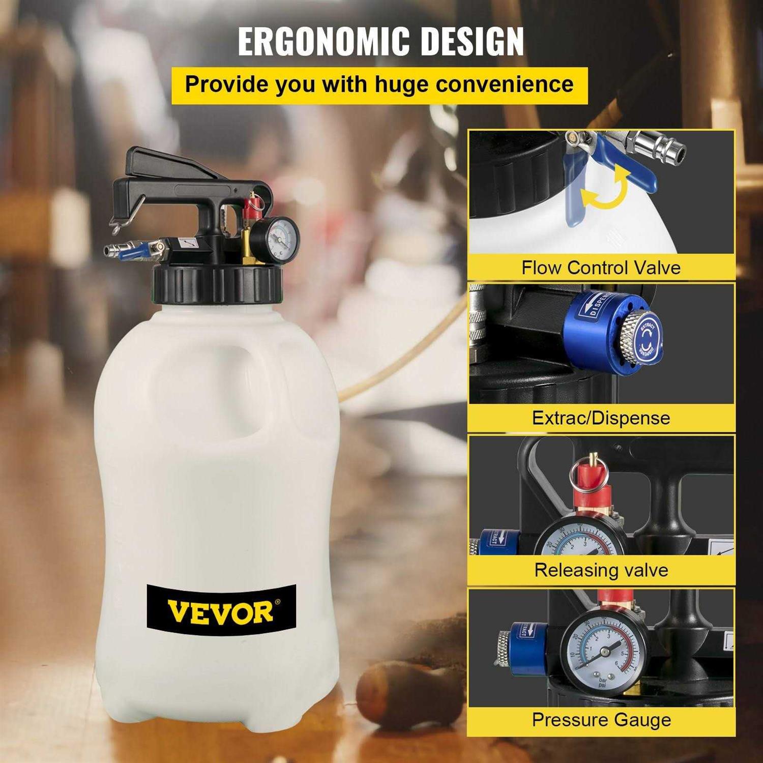 VEVOR Transmission Fluid Pressure Bleeder Large Capacity Transmission Oil Replacement Tool Set ATF Filler Adapters Transmission Oil QCBS - MT - Mrs Treak