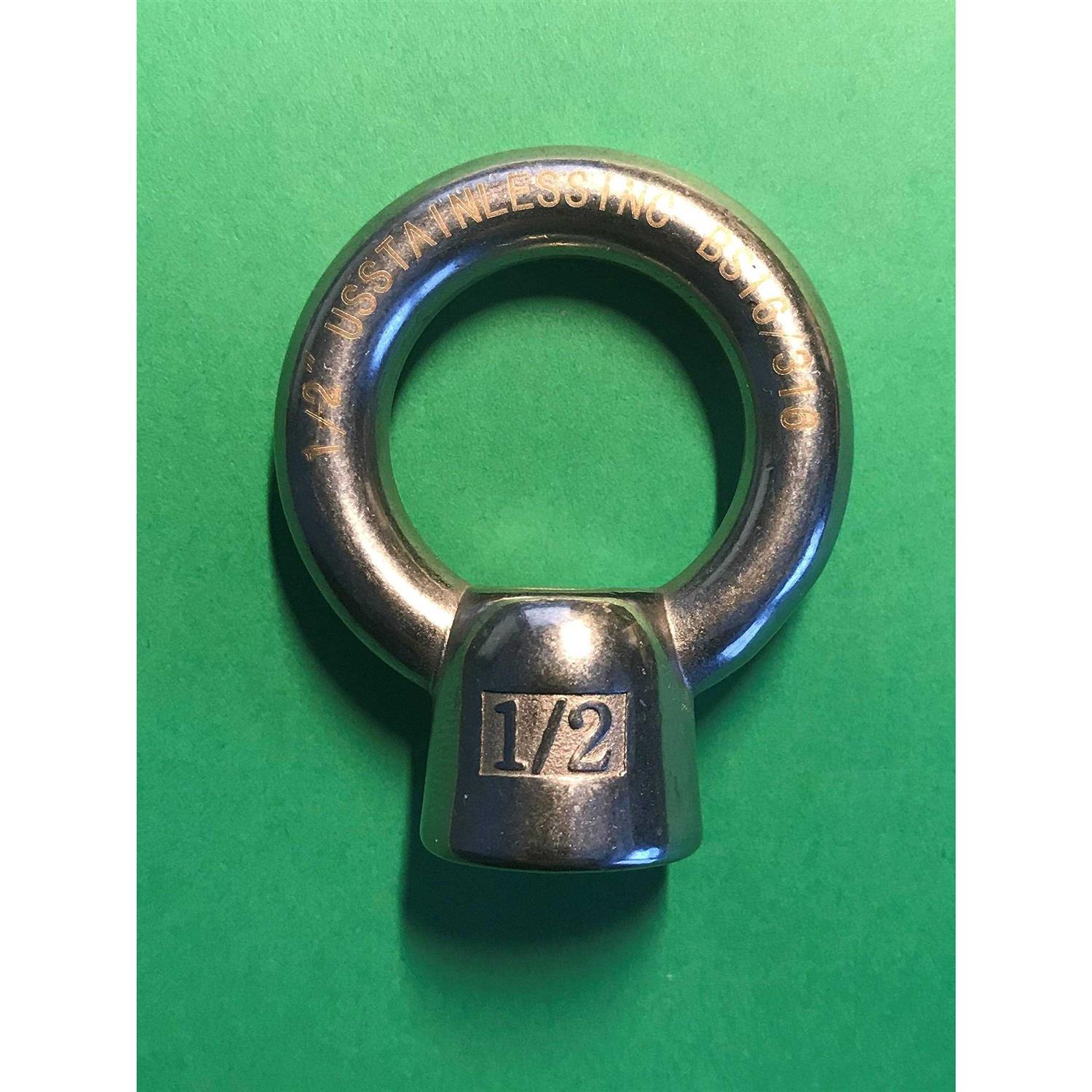 US Stainless Stainless Steel 316 Lifting Eye Nut UNC Marine Grade - MT - Mrs Treak