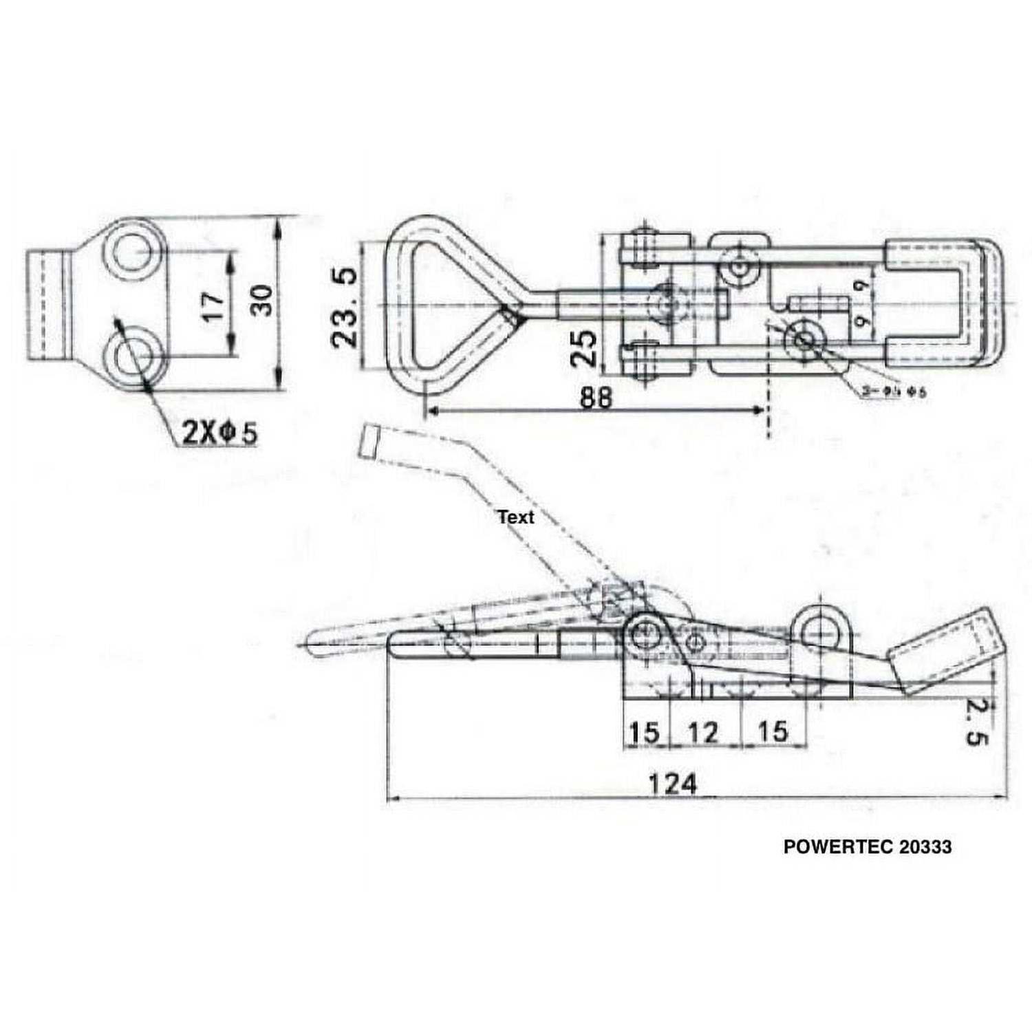 POWERTEC 20327 Horizontal Quick-Release Toggle Clamp - MT - Mrs Treak