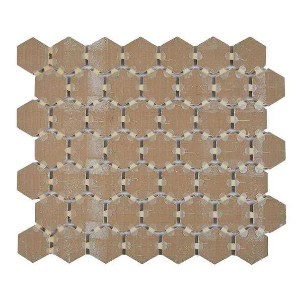 Marazzi Moroccan Concrete 10 in. x 11 in. Glazed Ceramic Hexagon Mosaic Tile - MT - Mrs Treak