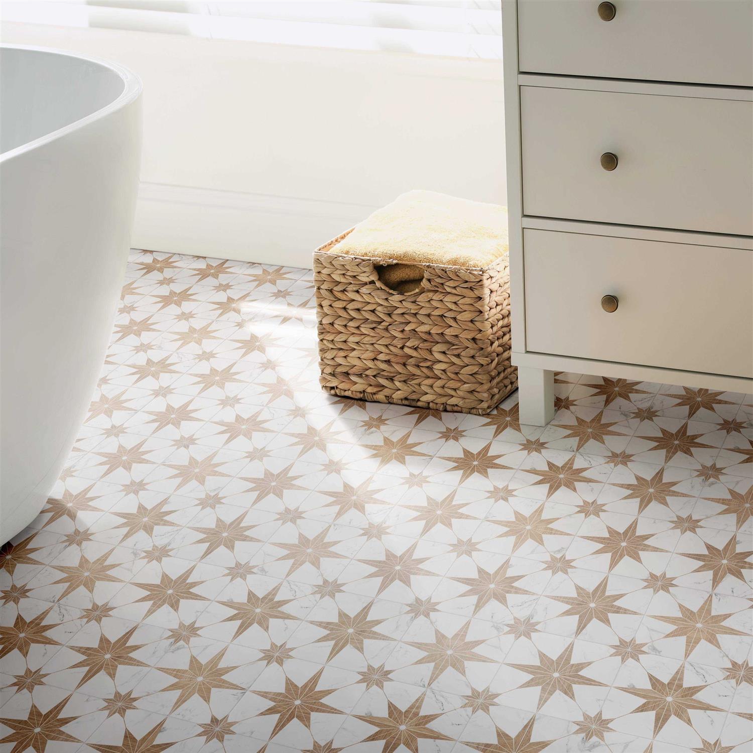 Merola Tile Llama Flower Loire Noce 8-5/8 In. x 9-7/8 In. Porcelain Floor and Wall Tile - MT - Mrs Treak