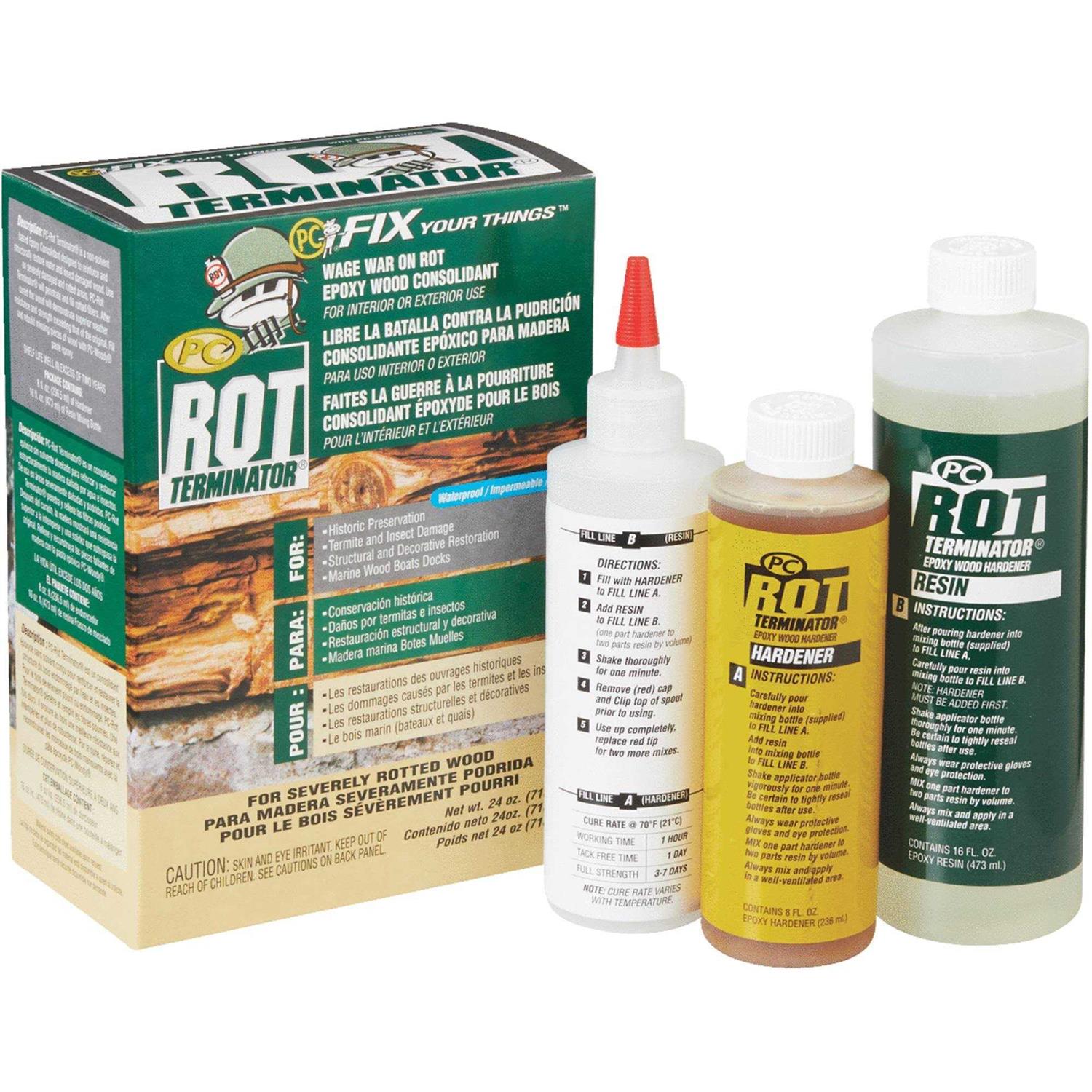 PC-Products PC-Woody Wood Repair Epoxy Paste and PC-Petrifier Wood Hardener - MT - Mrs Treak