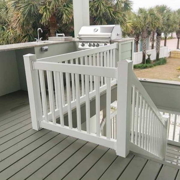 Weatherables Naples 3 ft. H x 8 ft. W White Vinyl Stair Railing Kit - MT - Mrs Treak