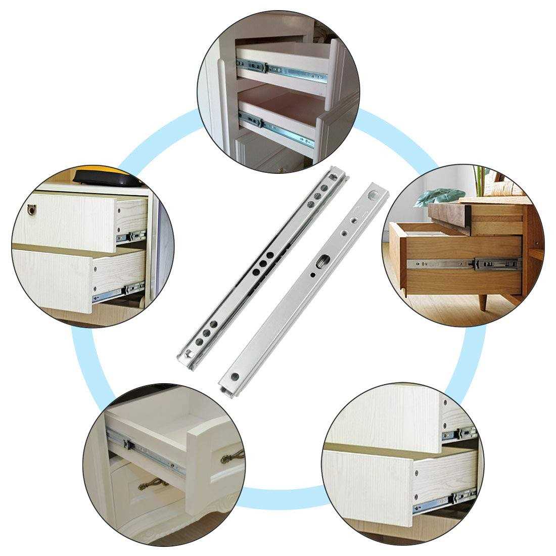 yoohey Metal Drawer Slides Ball Bearing Two Way Slide Track Rail 0.7 inch Wide - MT - Mrs Treak
