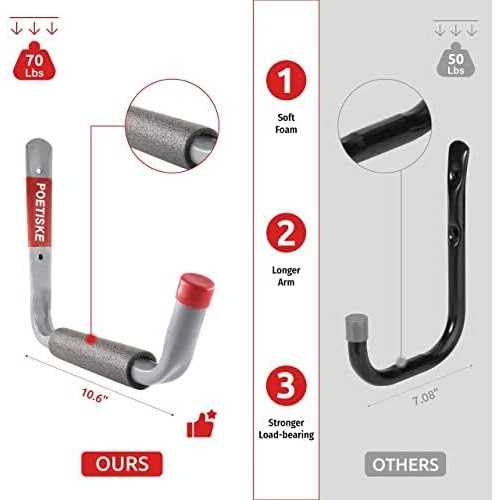 POETISKE Garage Tool Organizer Wall Mount 4PC Garage Storage Shelving Heavy Duty Wall Mount - MT - Mrs Treak