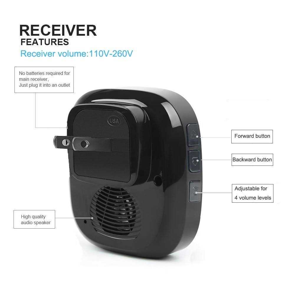 Wireless Doorbell kit Plug-in Receiver Waterproof Push Button with 1000 feet Operating Range - MT - Mrs Treak