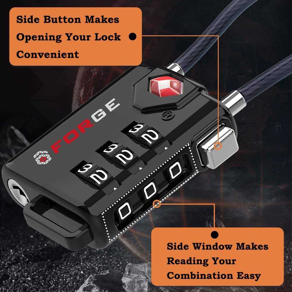 Forge Red 4 Pack TSA Approved Luggage Locks Ultra-Secure Dimple Key Travel Locks with Zinc Alloy Body - MT - Mrs Treak