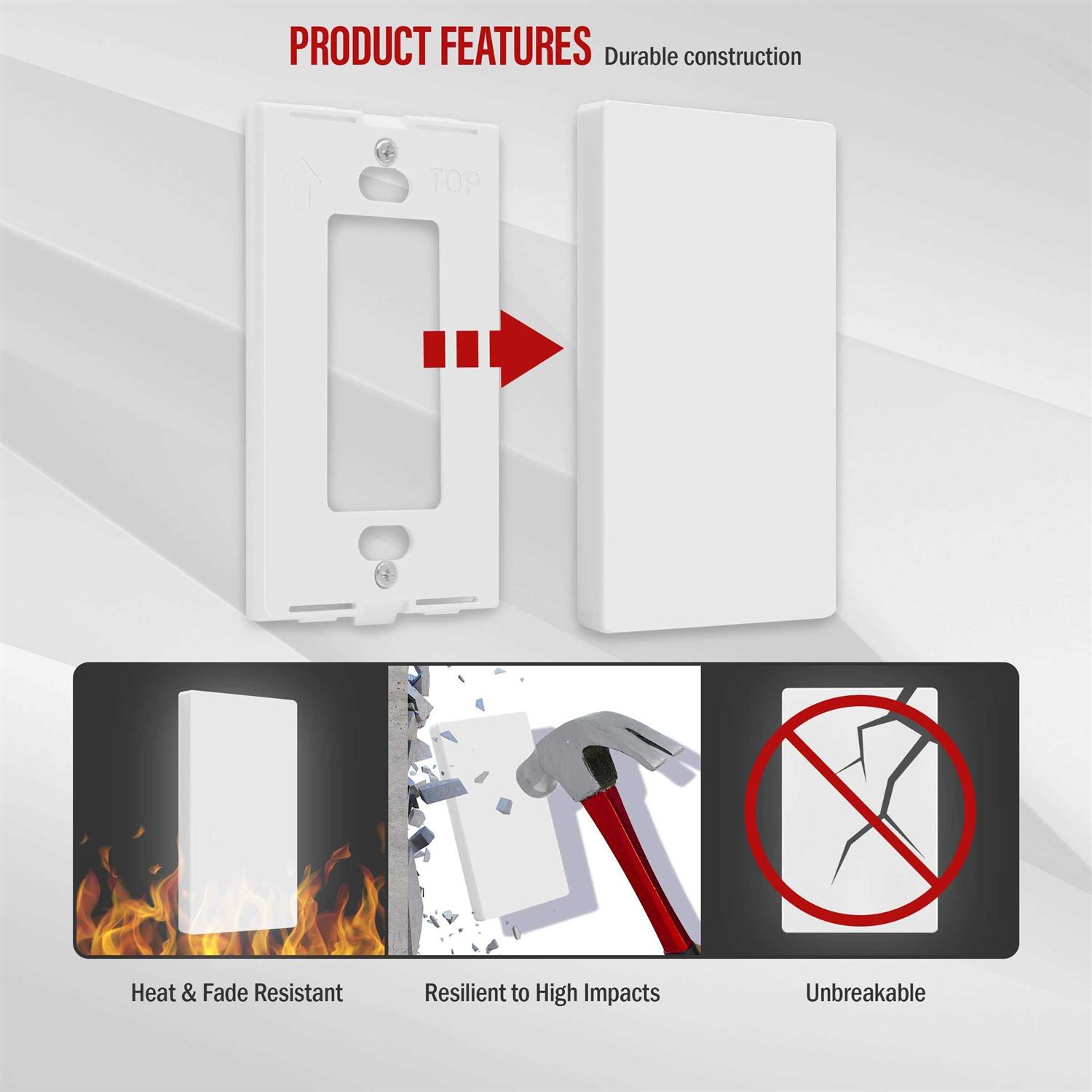 Enerlites Duplex Outlet Receptacle Cover Screwless Wall Plate - MT - Mrs Treak