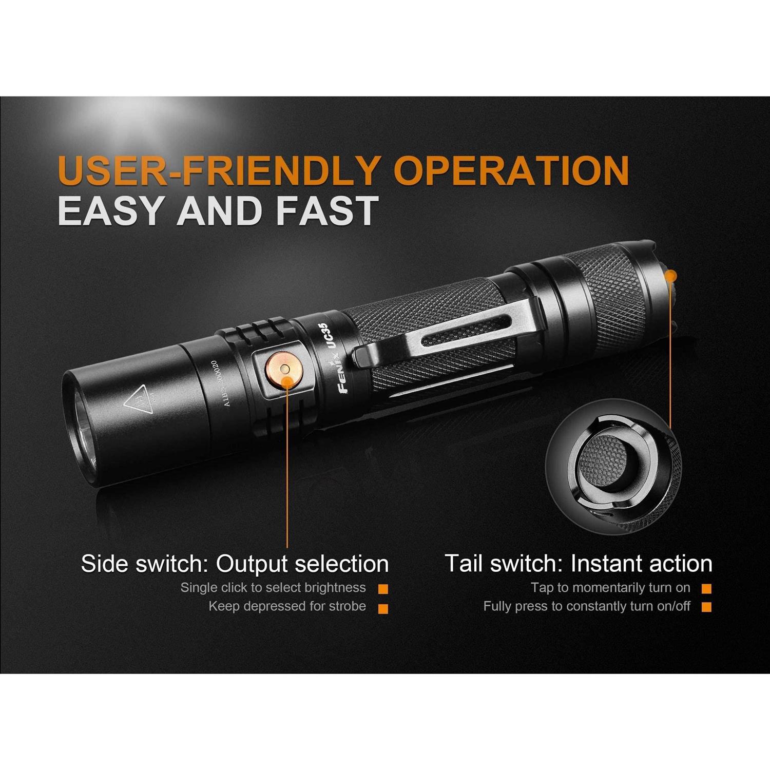 Fenix UC35 V2.0 Rechargeable Flashlight - MT - Mrs Treak