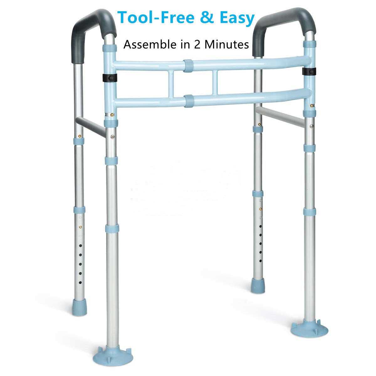 Oasisspace Stand Alone Toilet Safety Rail Heavy Duty Medical Toilet Safety Frame for Elderly Handicap and Disabled - MT - Mrs Treak