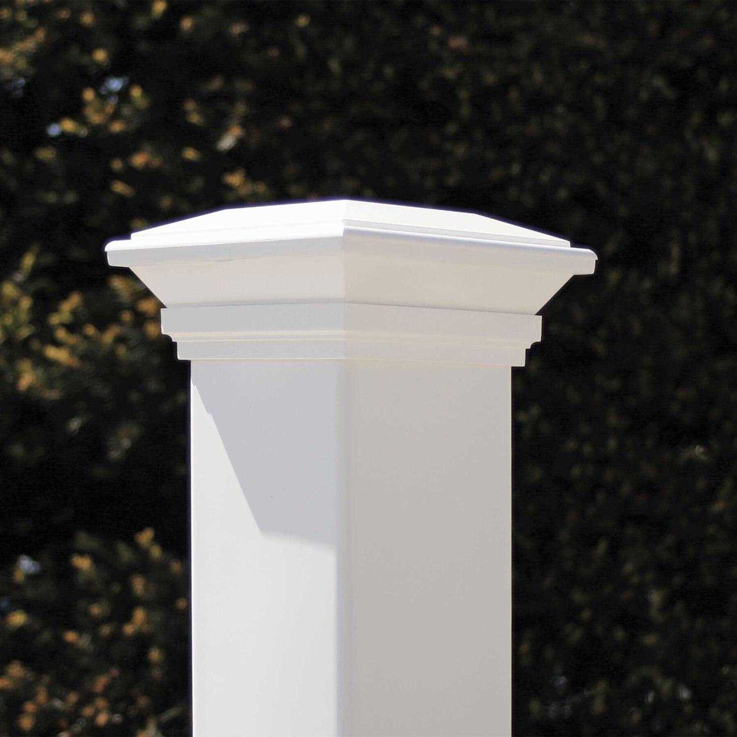 Freedom 5-in W x 5-in L White Vinyl Fence Post Cap 73013955 - MT - Mrs Treak