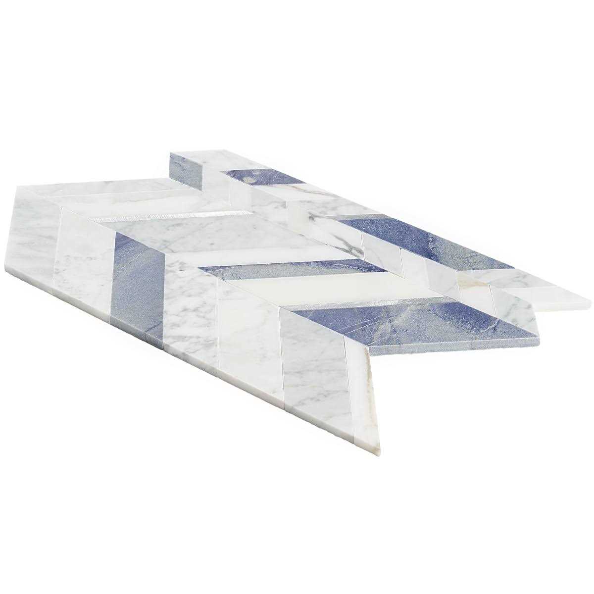 Tyra 11.81 in. x 18.89 in. Polished Marble and Brass Wall Mosaic Tile Ivy Hill Tile - MT - Mrs Treak