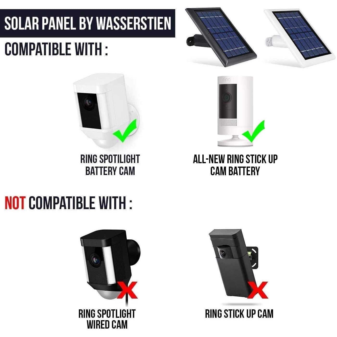 Wasserstein Solar Panel Compatible with Ring Spotlight Cam Battery & Ring Stick Up Cam Battery - Mrs Treak