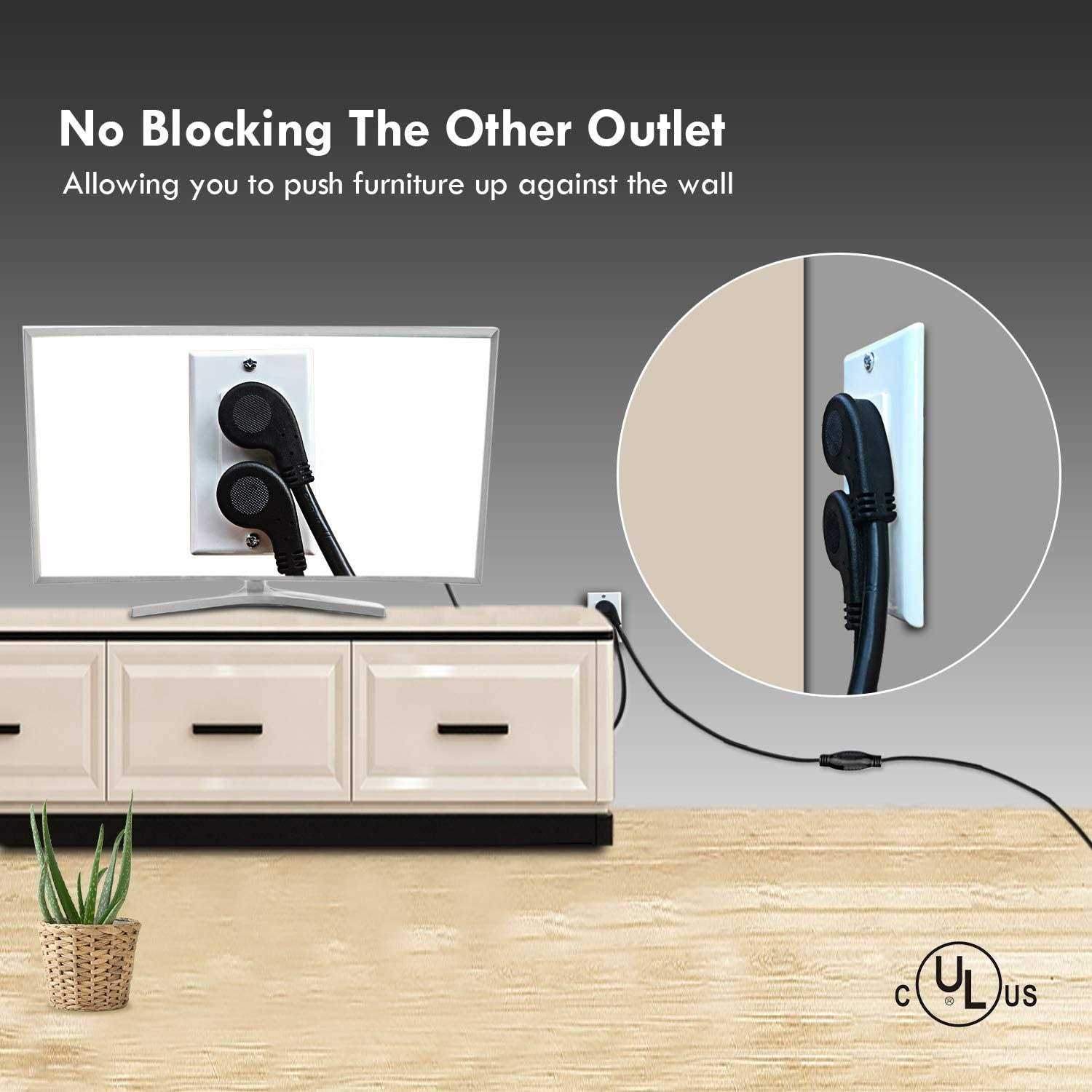 Firmerst 1875W Flat Plug Extension Cord 6 Feet 14 Awg 15A - MT - Mrs Treak