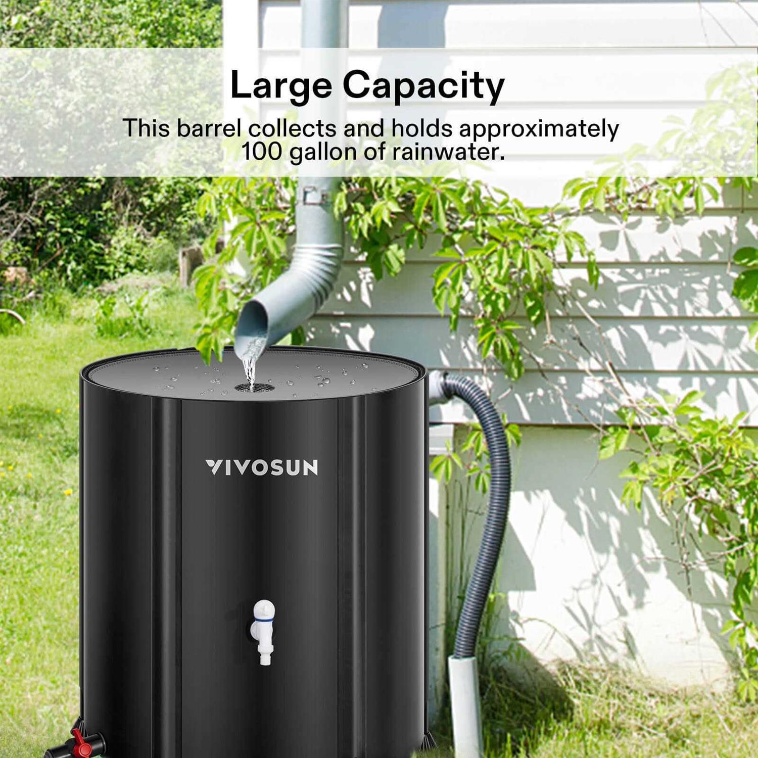VIVOSUN Collapsible Rain Barrel Spigots and Overflow Kit - MT - Mrs Treak