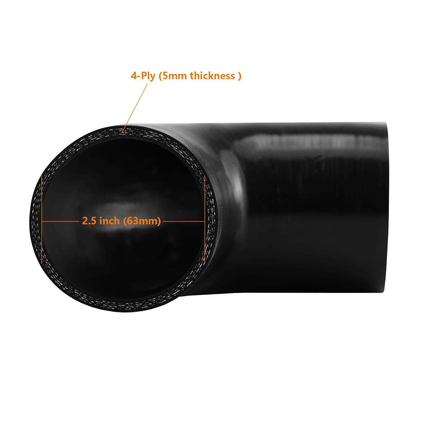 Ucreative 90 Degree Elbow 4-ply High Performance Coupler Silicone Hose For Vehicle With T-Bolt Clamp - MT - Mrs Treak