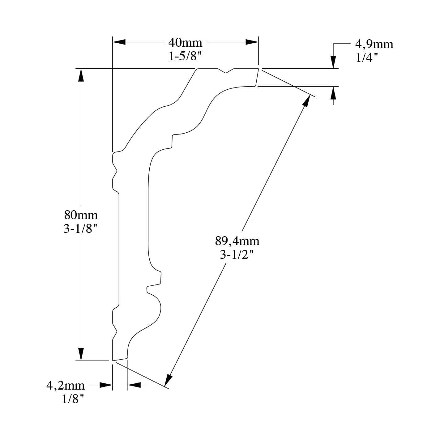 Crown Molding Corner Block One Polyurethane Corner for Crown Molding CM-1014 - MT - Mrs Treak