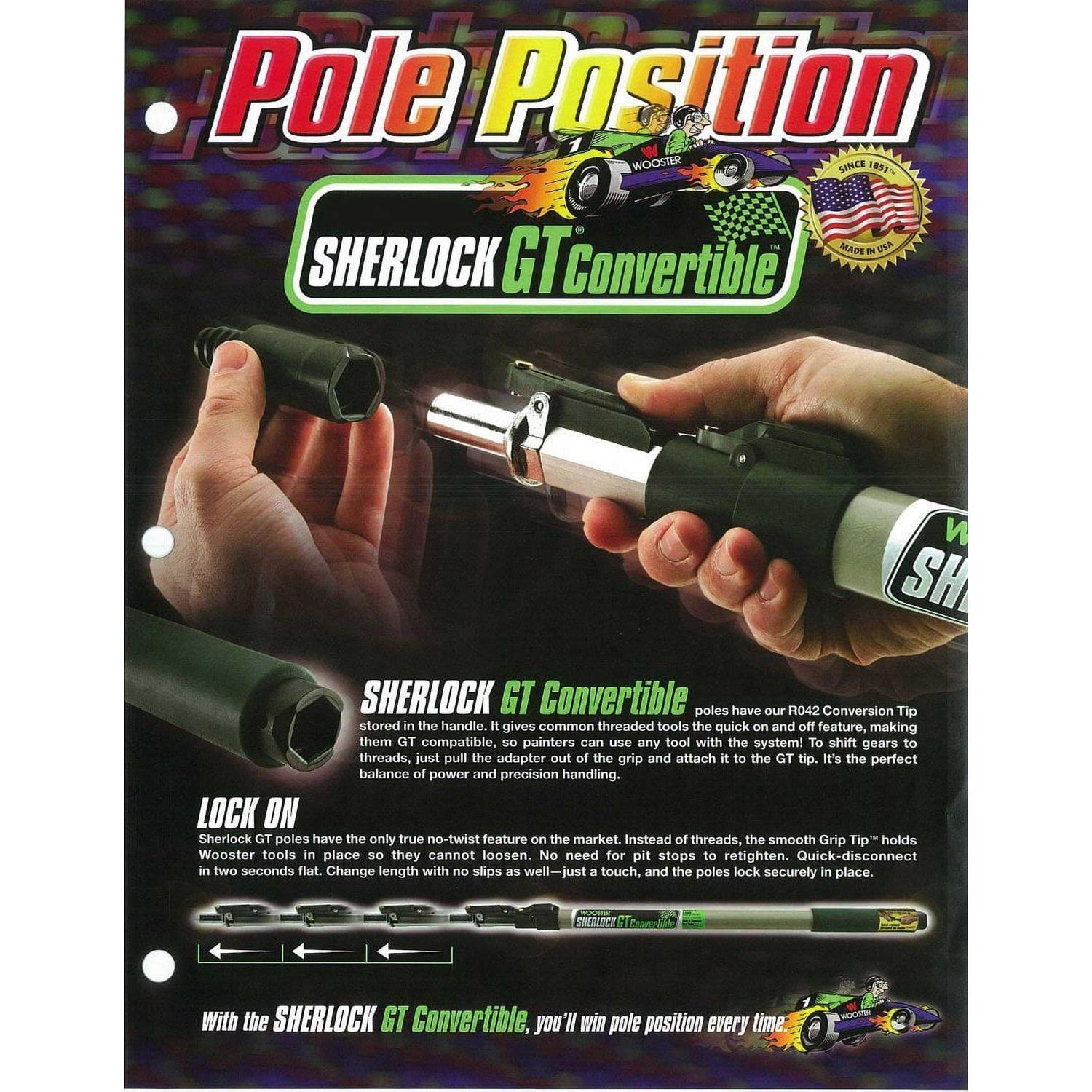 Wooster Sherlock GT Convertible Extension Pole - MT - Mrs Treak