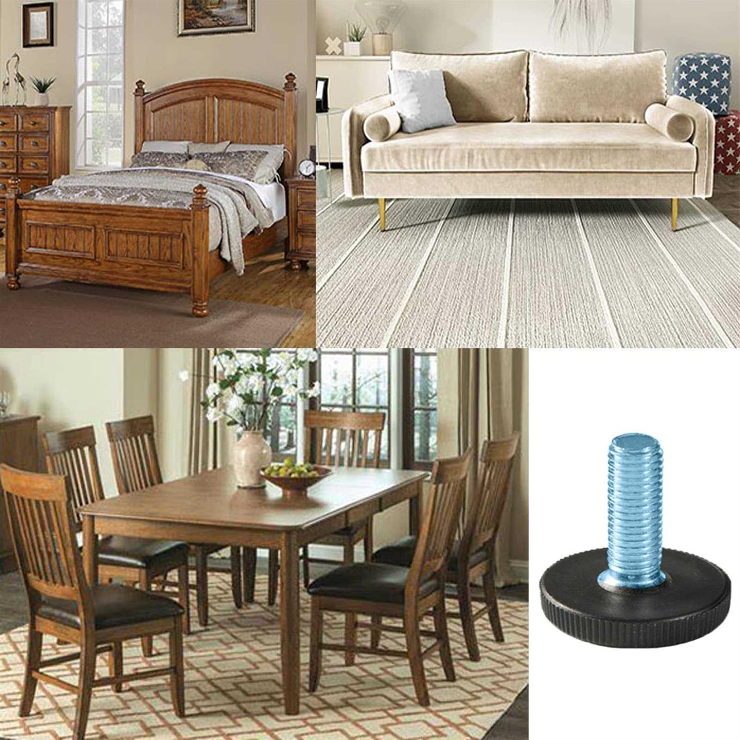 WAFJAMF 24 PCS M6 Thread Adjustable Furniture Levelers Screw in Threaded - MT - Mrs Treak