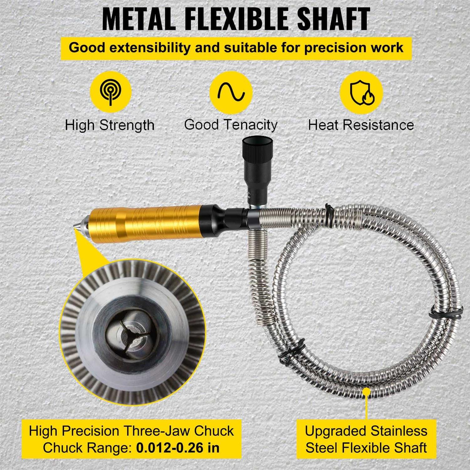 VEVOR Flex Shaft Grinder 780W Rotary Tool 500-23000RPM Rotary Carver with 1/4 3-Jaw Chuck - MT - Mrs Treak