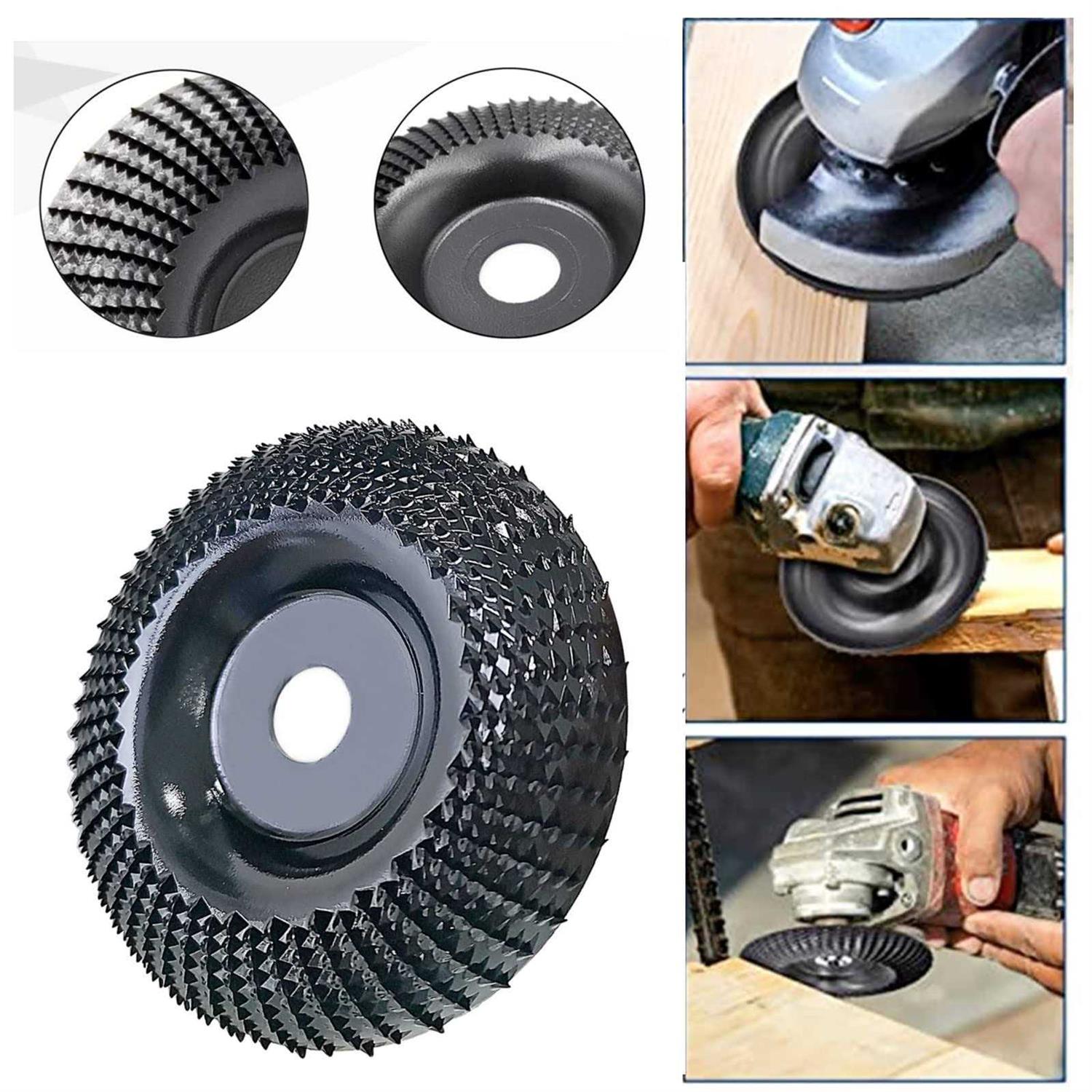 Wood Carving Disc Grinder Wheel Disc 4 Inch Wood Shaping Wheel Wood Grinding Shaping Disc for Angle Grinders with 5/8” Arbor - MT - Mrs Treak