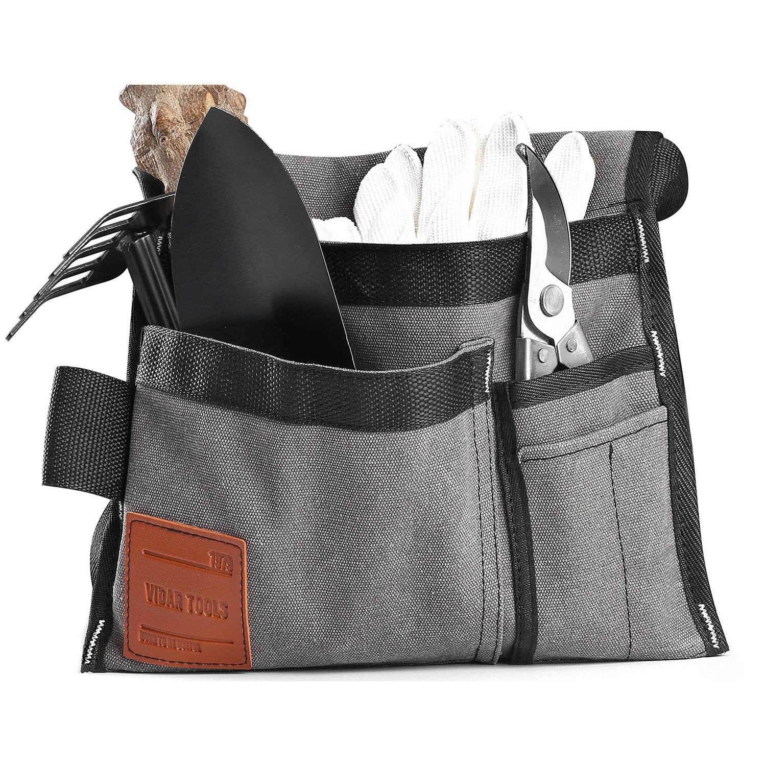 Vidar Tools 6-Pocket Single Side Tool Belt Pouch/Utility Belt Bag/Tool Apron for Carpenter/Gardening/Waist .Durable Canvas Construction.Comfortable - MT - Mrs Treak