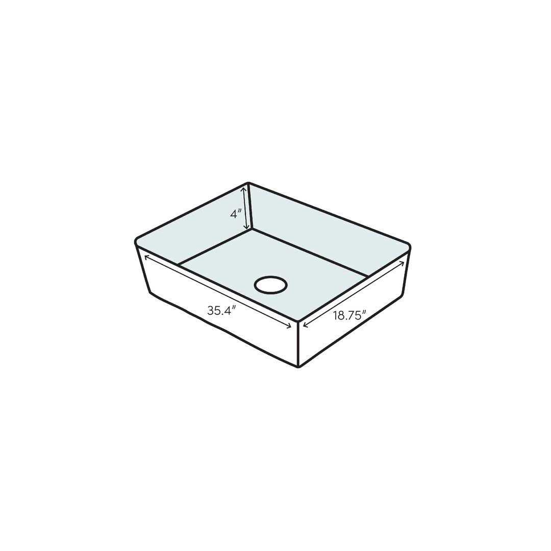 Fresca Allier 16 White Integrated Sink / Countertop FVS8118WH - MT - Mrs Treak