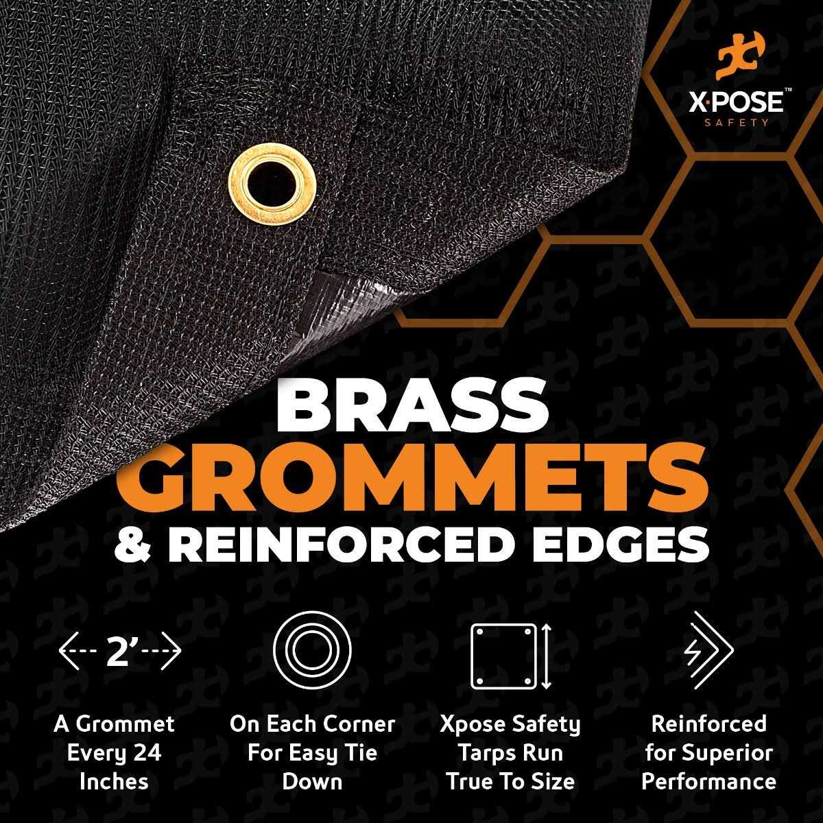 Xpose Safety Heavy Duty Mesh Tarp Multipurpose Black Protective Cover with Air Flow - MT - Mrs Treak