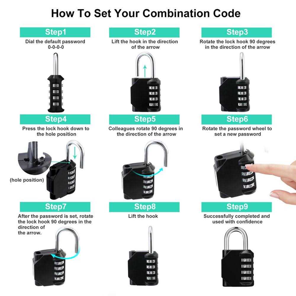 ZHEGE Combination Lock 2 Pack 4 Digit Padlock for School Gym - MT - Mrs Treak