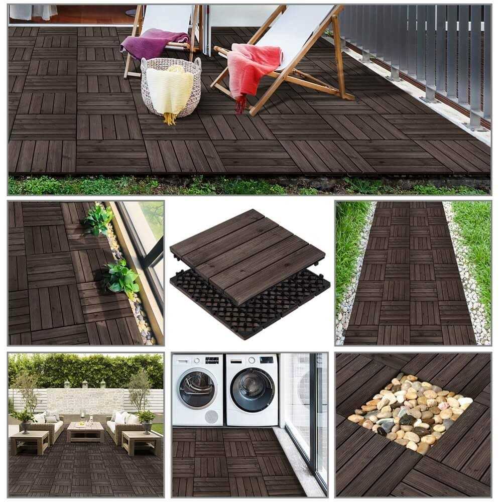 Yaheetech 27pcs Wood Flooring Tiles for Patio - MT - Mrs Treak