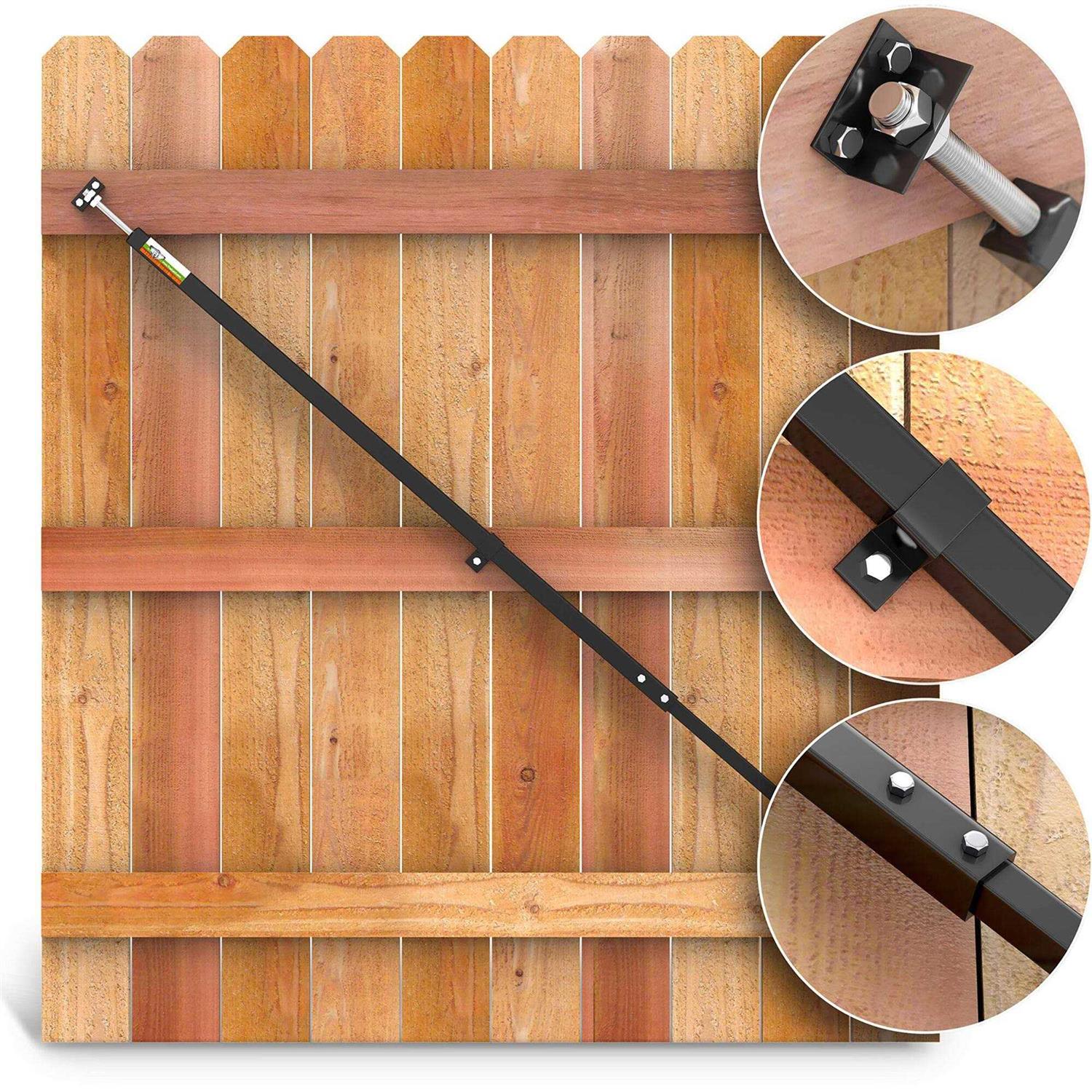 True Latch Telescopic Gate Brace Wood Privacy Fence Anti Sag Gate Kit - MT - Mrs Treak