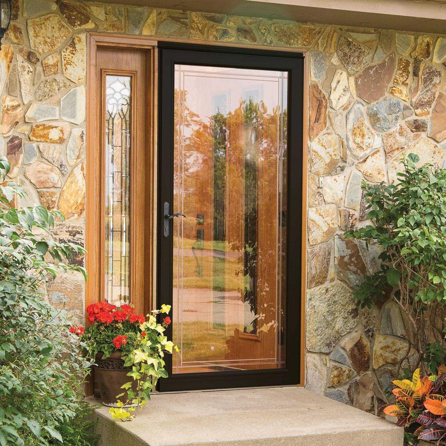 Pella Select 36-in x 81-in Black Full-view Aluminum Storm Door 6000LE052 - MT - Mrs Treak