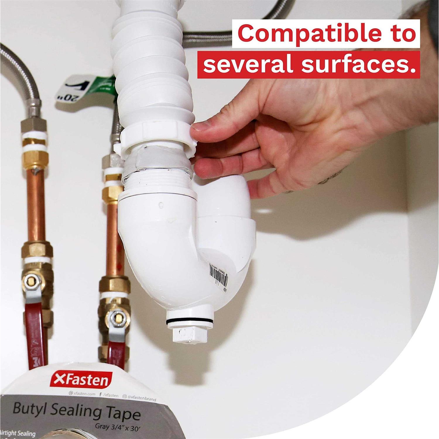 Xfasten Black Butyl Seal Tape 1/8-Inch x 3/4-Inch x 30-Foot Leak Proof Putty Tape for RV Repair, Window, Boat Sealing, Glass and Edpm Rubber Roof - MT - Mrs Treak